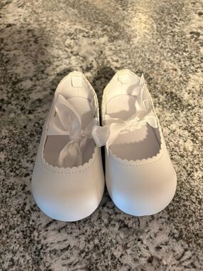 First impressions, baby girls, hard sole ballet flats